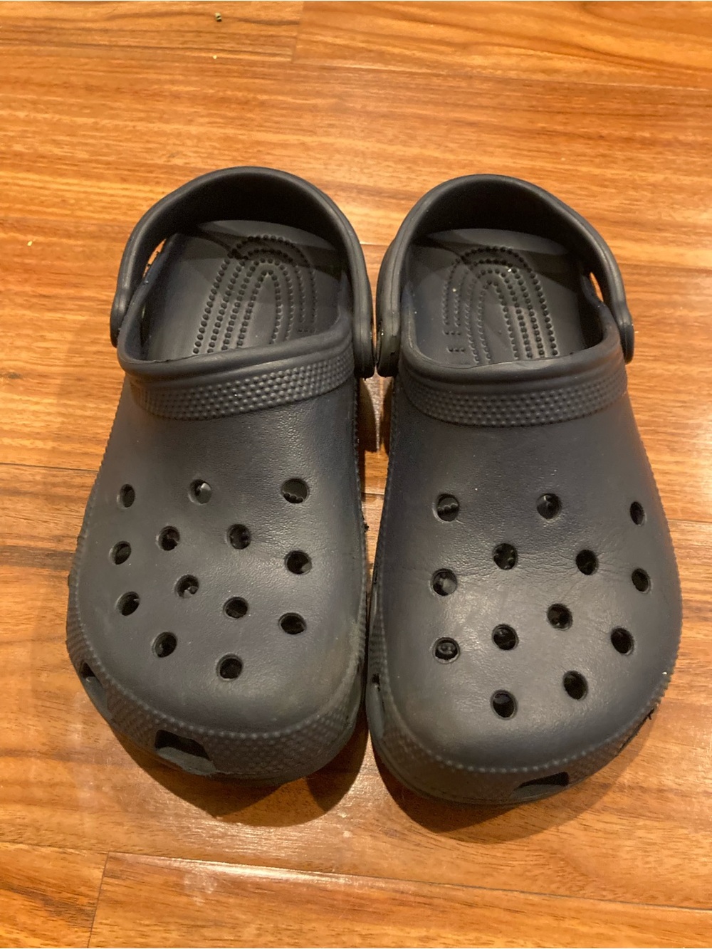 Men's 4Women's 6 Solid Dark Navy Blue Crocs Clogs Shoes Slip On Rubber